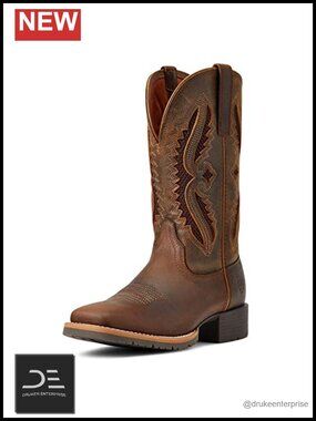 Women's Western Boots Mid-Calf Cowboy Pull-On Leather Square Toe